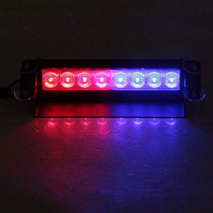 Car Oxygen-Red/Blue 8-LED Car Dashboard Strobe Flasher Police Light 3 Modes For All Cars