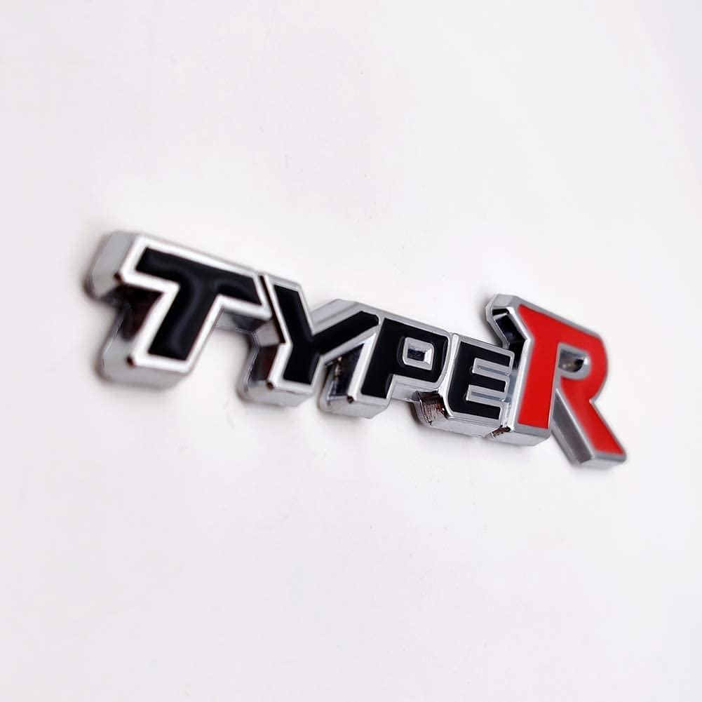 CarOxygen 3D Letter Metal Emblem TYPE R Badge (Black Red)