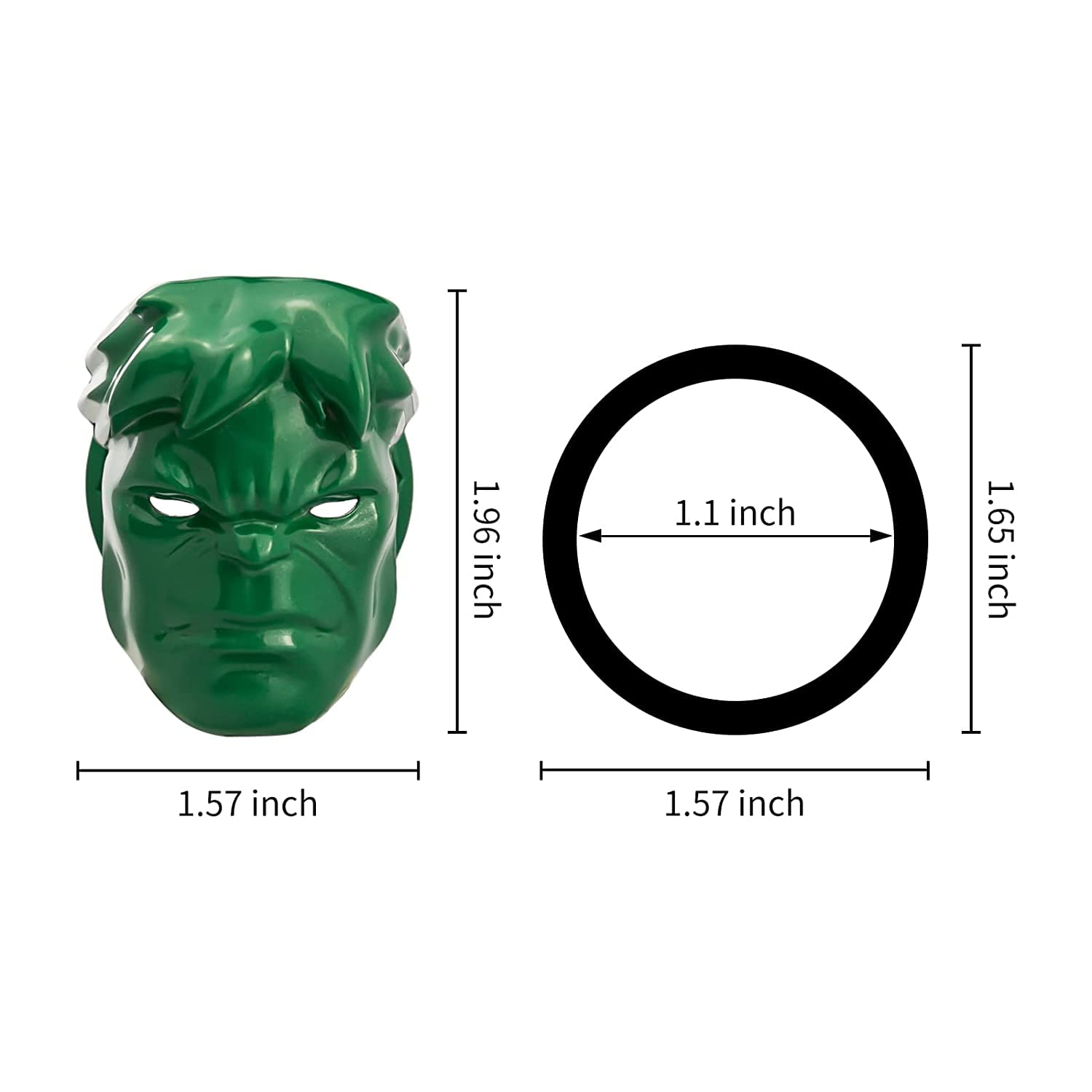 New Premium Metal Superhero 3D Design Car Push to Start Ignition Button Cover Interior for All Universal Car Start Button Decoration Ring (Hulk Green)