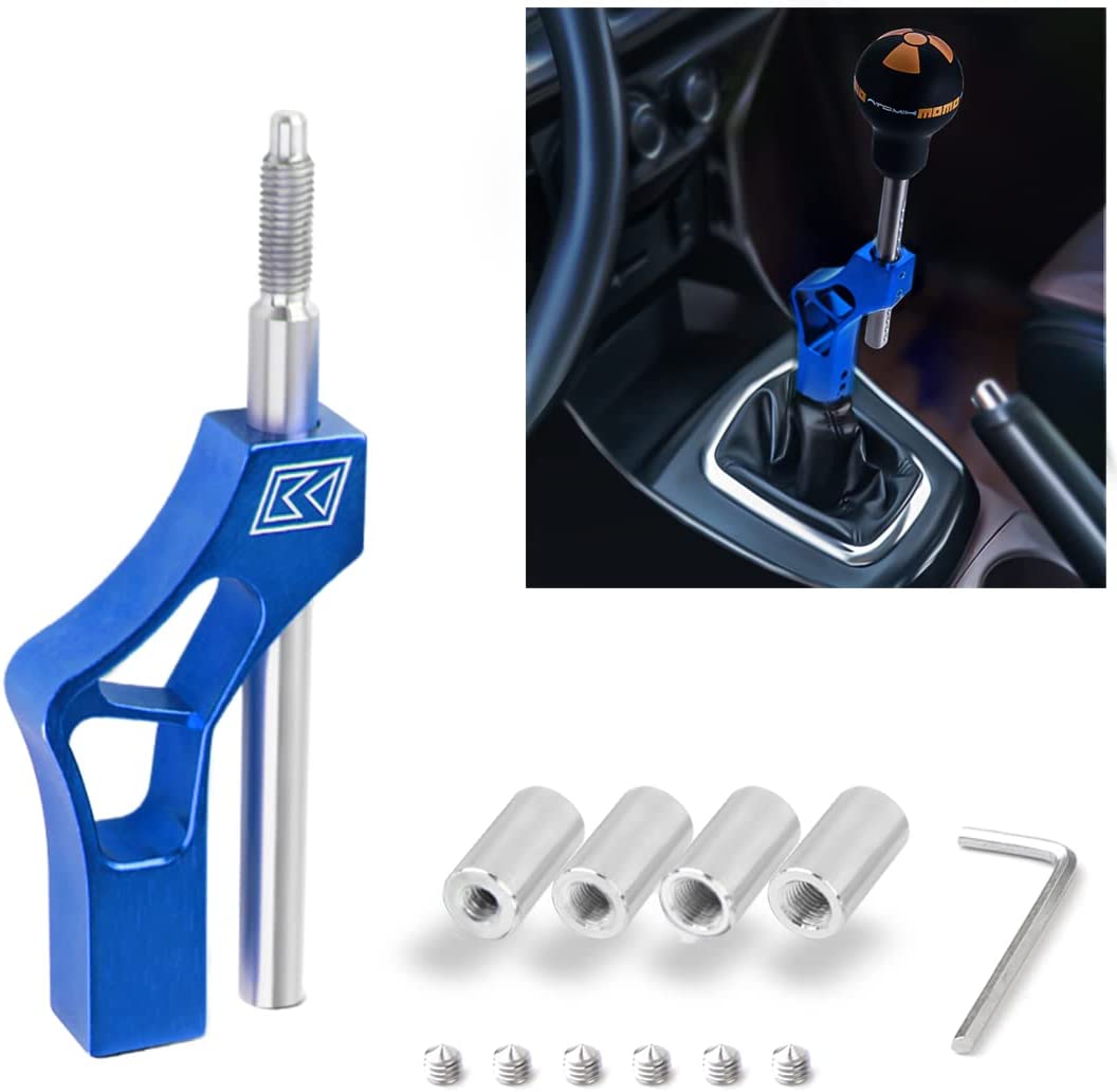 Adjustable Shift Extension Shifter Knob with Adapters Stainless Steel Height Lever Extension Gear Shifter Extender Kit for Manual Shift Knob