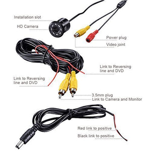 Car Oxygen - Car Rear View Reverse Parking Camera with 8 LED Waterproof 170 Degree Wide Angle Night Vision for All Cars