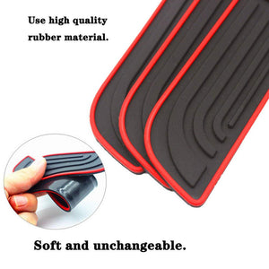 4pcs/Set Car Door Sill Plate Protectors - Suzuki Emblem Black PVC Soft Rubber Front/Rear Door Sill Scuff Plate Guard, Welcome Pedal Protector Cover