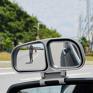Car Universal Adjustable Wide Angle Blind Spot Left and Right Side Rear Mirrors (2 Piece, Black)
