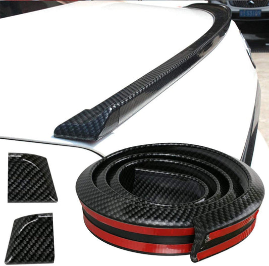 Samurai Universal Rear Trunk Spoiler Wing Lip with 3M Tape, 1.5M X 35MM, Car Modification Accessories (Carbon Black)