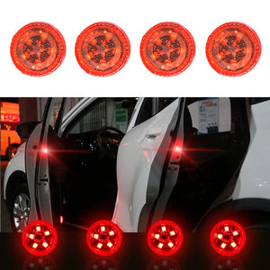 LED Wireless Car Door Warning Open Lights Indicator Decor Interior Flash Magnetic car led Lights for Anti Rear-End(RED) Free Batteries (Red Light -( 1 Pair- 2 pcs)