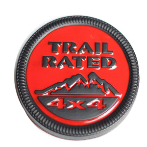 3D Trail Rated Red and Black Badge Emblem Sticker Decal for JeepCar Bike SUV Mobile Laptop (6 cm)