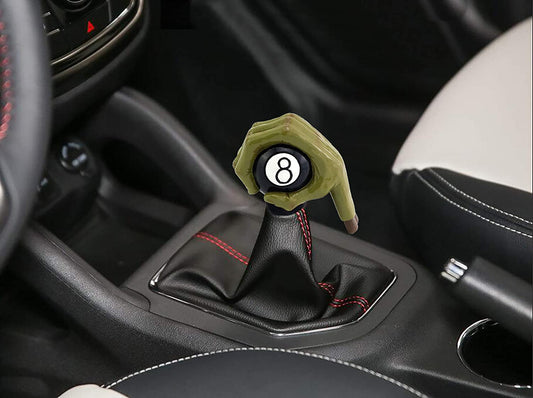 CarOxygen - Gear Shift Stick Knob Green Devil Hand Griping Black Billiard Ball Style Fit Most Manual and Automatic Transmissions