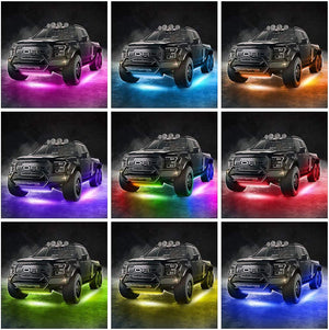 Car Underglow Lights, 4 Pcs Bluetooth Led Strip Lights with Dream Color Chasing, APP Control 12V 300 LEDs Underbody Lights, Waterproof Underglow Led Light Kit for Cars, Trucks, Boats