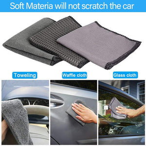 9 Pcs Car Wash Cleaning Kit Include 3 Microfiber Towels, 3 Applicator Pads, Wash Sponge, Wash Glove, Wheel Brush for Car,Bike Home
