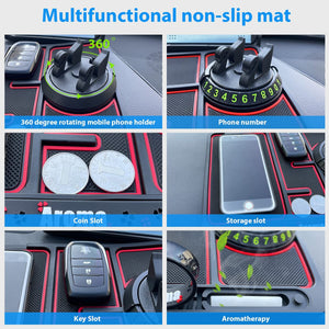 Car Multi Function Non Slip Dashboard Mat with 360° Rotatable Mount Phone Holder Stand & Parking Numbers for All Cars | Coins Keys Cellphone Holder - Sparco