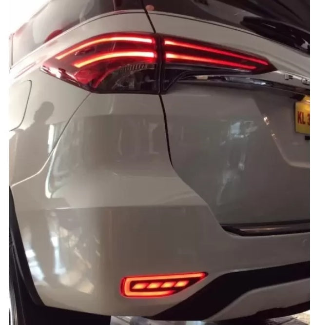 Rear Car Oxygen -Bumper Led Reflector Drl Back Light for Toyota Fortuner 2012-2015 Models (Red) Set of 2