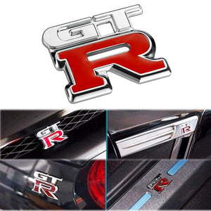 1 Pcs 3D Metal Chrome Car Sticker GTR Stylized Logo Badge Applique Car Decoration Body Sticker