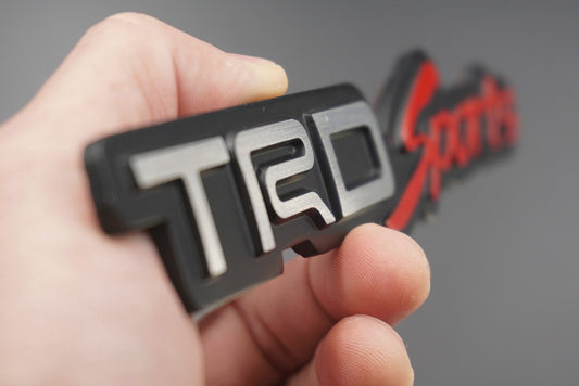 TRD SPORTS WHITE RED+BLACK METAL PERFORMANCE EMBLEM STICKER 3D CAR HOLD VEHICLE-GRILL BADGE LOGO STICKER