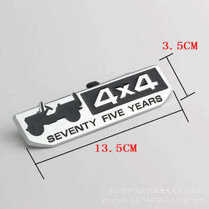 75th Anniversary Freelance Grand Cherokee Jeep 4x4 Car Metal Car Sticker Car Decoration Sticker Suitable for Guider Wrangler