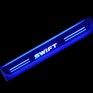 Royal Blue Black Beauty Base Led Illuminated Door Sill Plates led Footsteps Scuff Plates Compatible for Maruti Suzuki Swift (Set of 4)