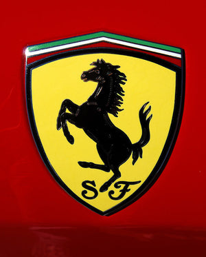 3D Fe rrari Yellow Badge Emblem Sticker Decal for Ferrari Car Bike SUV Mobile Laptop (7.5 x 5.3 cm)