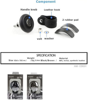 Blacksuit Autoban Wineart -Folding Type Power Handle Knob Power Handle Spinner Car Steering Wheel Vehicle (Black)