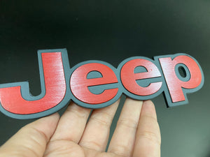 Personalize 3D Metal Car Sticker Water-proof Badge Decals Car Side Fender Decal Universal Self-adhesive Jeep Metal Car styling-Jeep (Red and Black)