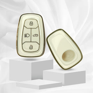 TPU Key Cover Compatible for Tata Nexon, Harrier, Altroz, Tigor BS6, Punch, Safari 2021, Safari Gold 4 Button Smart Key Cover