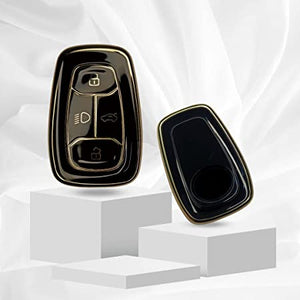 TPU Key Cover Compatible for Tata Nexon, Harrier, Altroz, Tigor BS6, Punch, Safari 2021, Safari Gold 4 Button Smart Key Cover