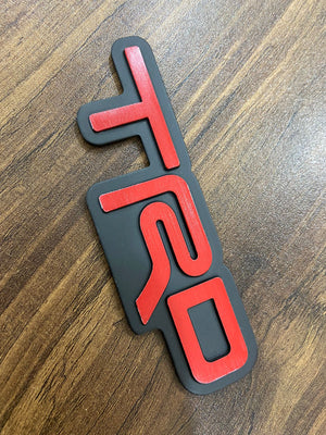 3D Laxury TRD Logo Shield Badge Emblem Sticker Body Side Badge for All Cars - Metal- Black Red