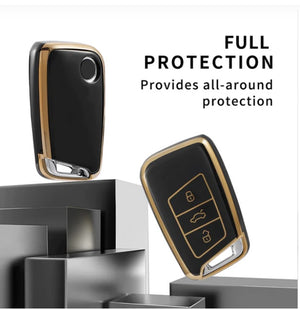 TPU Smart Key Fob Case Cover Remote Protector Car Key Covers for Karoq | Octavia | Superb | Kodiaq | Slavia | Virtus | Tiguan | Taigun | Jetta