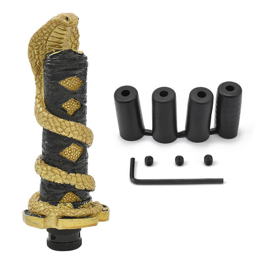 CarOxygen Universal Gear Shift Knob, Creative Resin Cobra Shape, with 3 Adapters, Interior Car Gear Lever Stick Shift Handle Automotive Replacement Parts (3)
