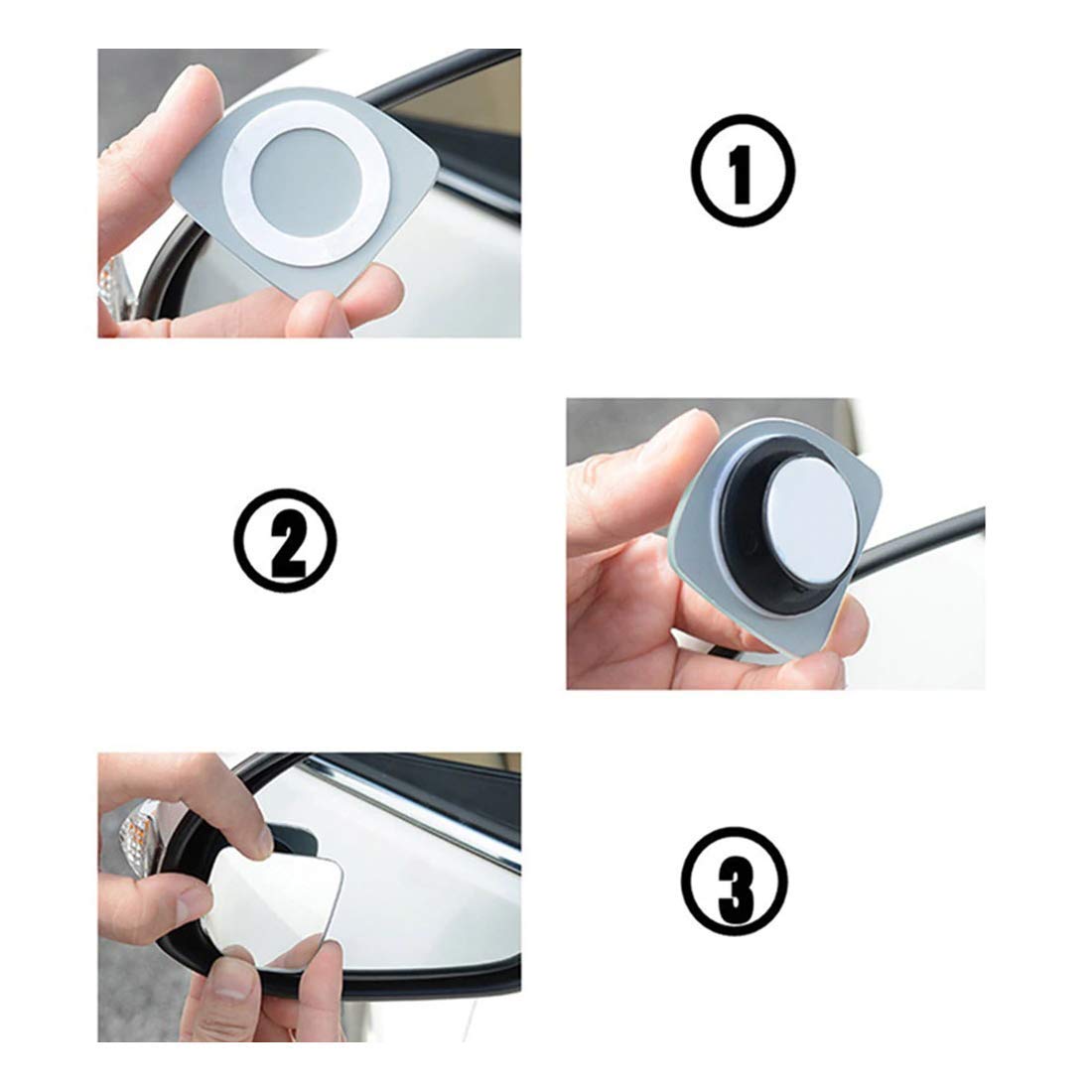 3R 360 Degree Car Wide Angle Triangle Blind Spot Flat lower Mirror(Set of 2, Triangle, 3R-056) | For car