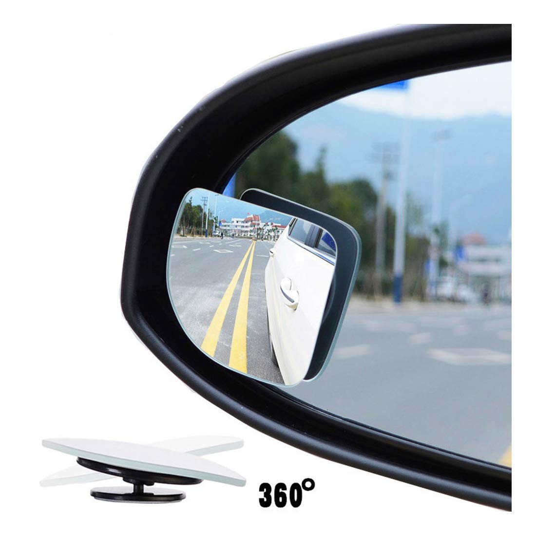 3R 360 Degree Car Wide Angle Triangle Blind Spot Flat lower Mirror(Set of 2, Triangle, 3R-056) | For car