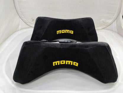 momo Soft Memory Cotton Pillow Seat 2pcs  Support Decor Headrest Backrest Cushion Hellaflush Neck Rest (BLACK , RED , BLUE)