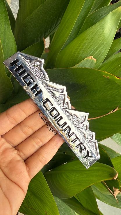HIGH Country  Logo 12.5 x 2.8cm Car Bike Metal HIGH Country Logo Car Emblem Premium 3D Badge Auto Racing Sport Sticker Grand Tourer Decal