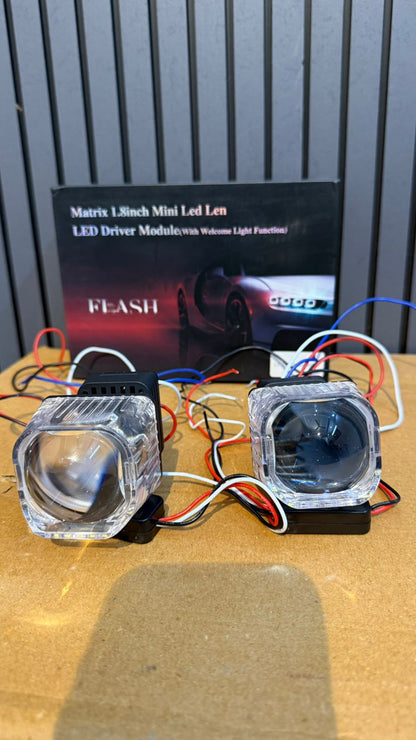 Matrix 1.8 Inch Mini LED Lens DRL Light with Welcome Function | Single White DRL | Car Headlight Projector Module