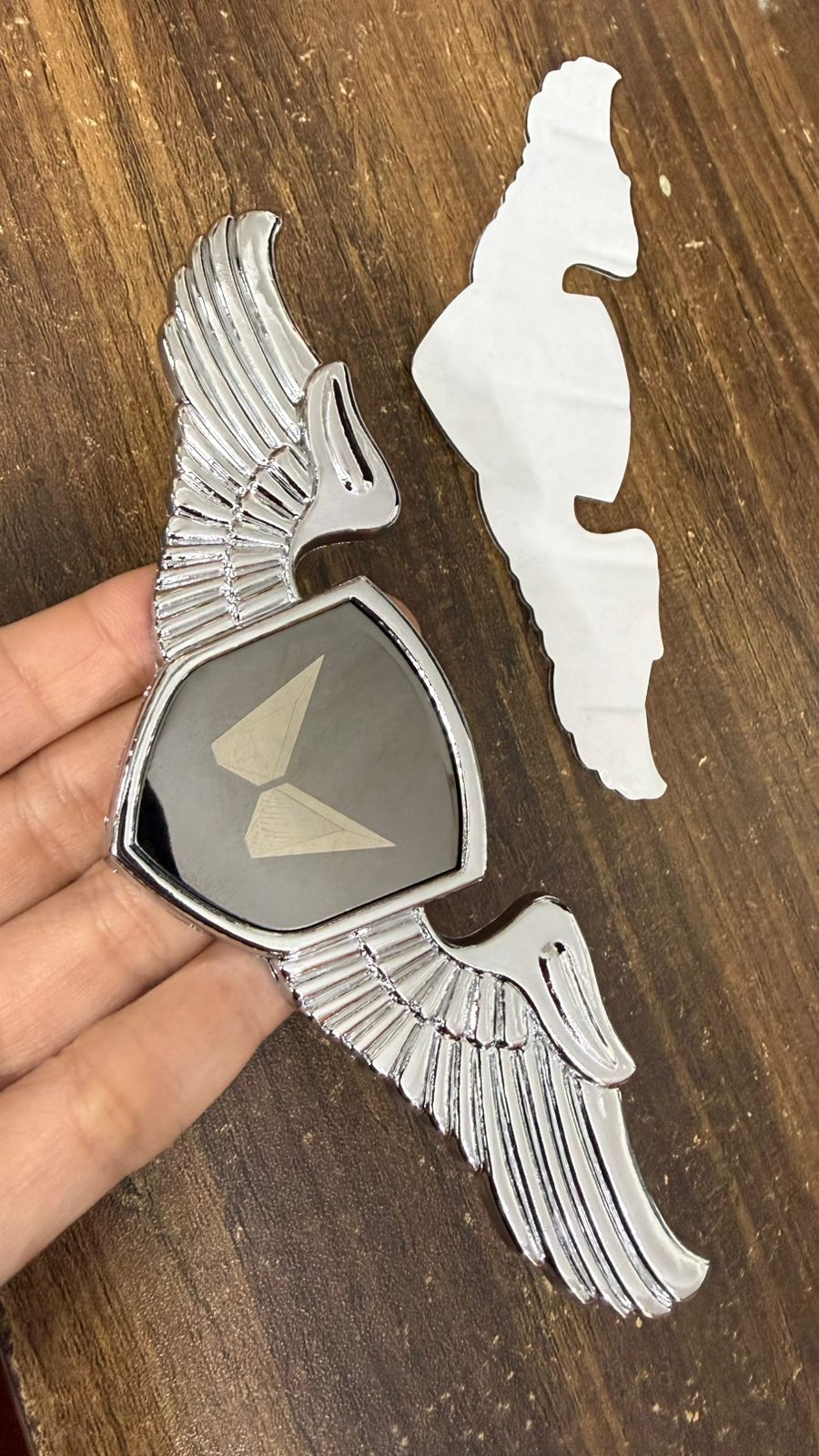 Car Front Hood Blk Emblem  3D Metal Wing Logo Badge