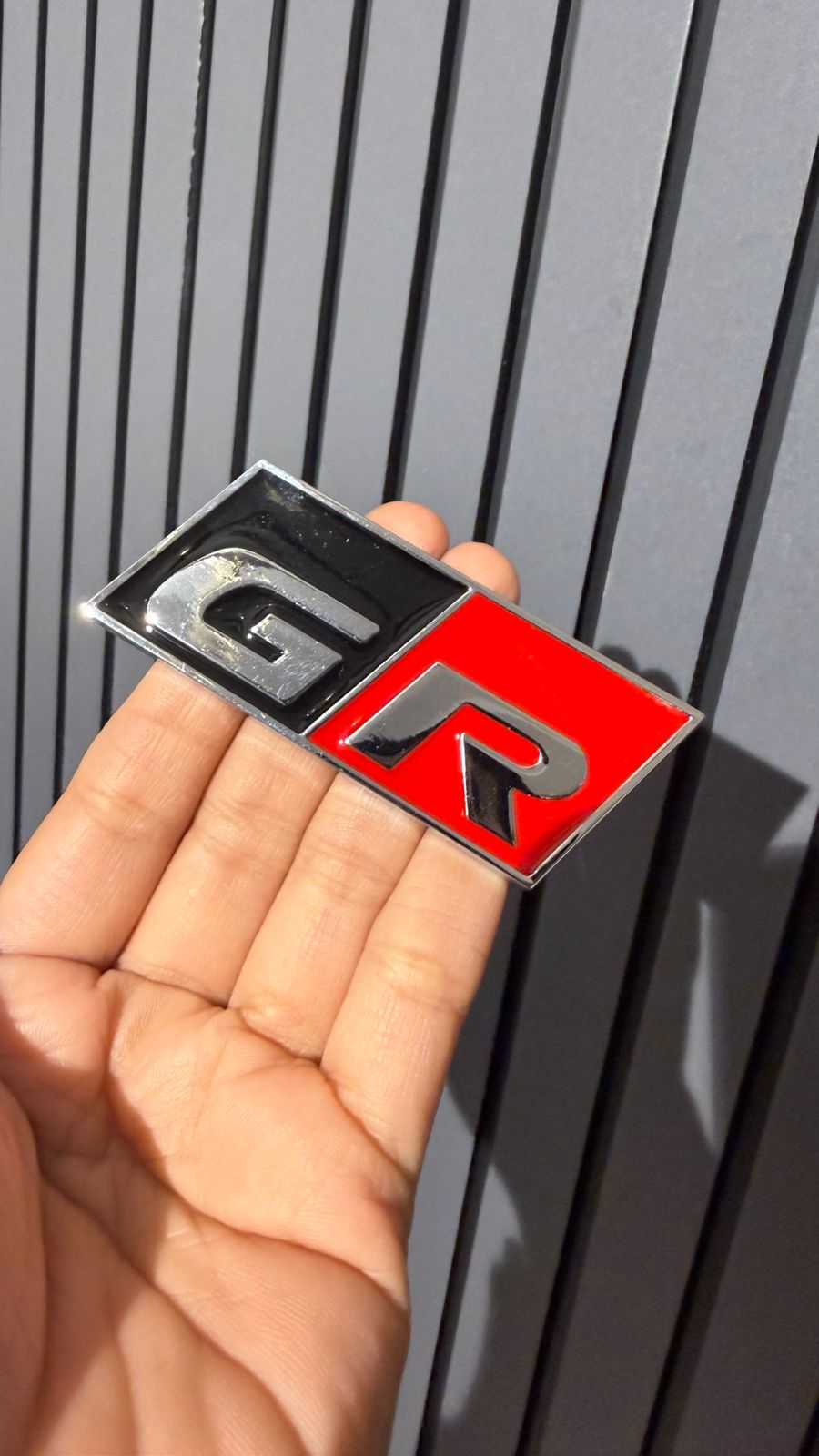 Chrome Plated 3D Car Logo Sticker Compatible with Toyota GR Log | Emblem Decals for Car Accessories (Pack of 1)