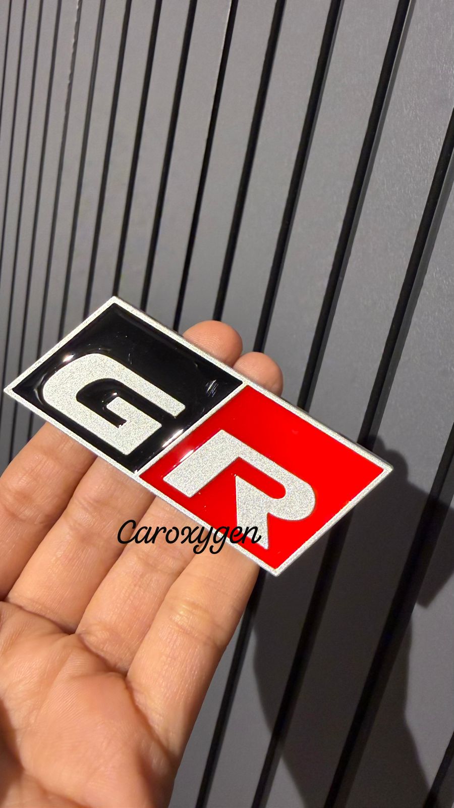 Chrome Plated 3D Car Logo Sticker Compatible with Toyota GR Log | Emblem Decals for Car Accessories (Pack of 1)