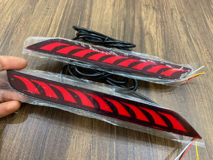 Rear Bumper Reflector Led Compatible for Innova Hycross set of 2 with Matrix Indicator