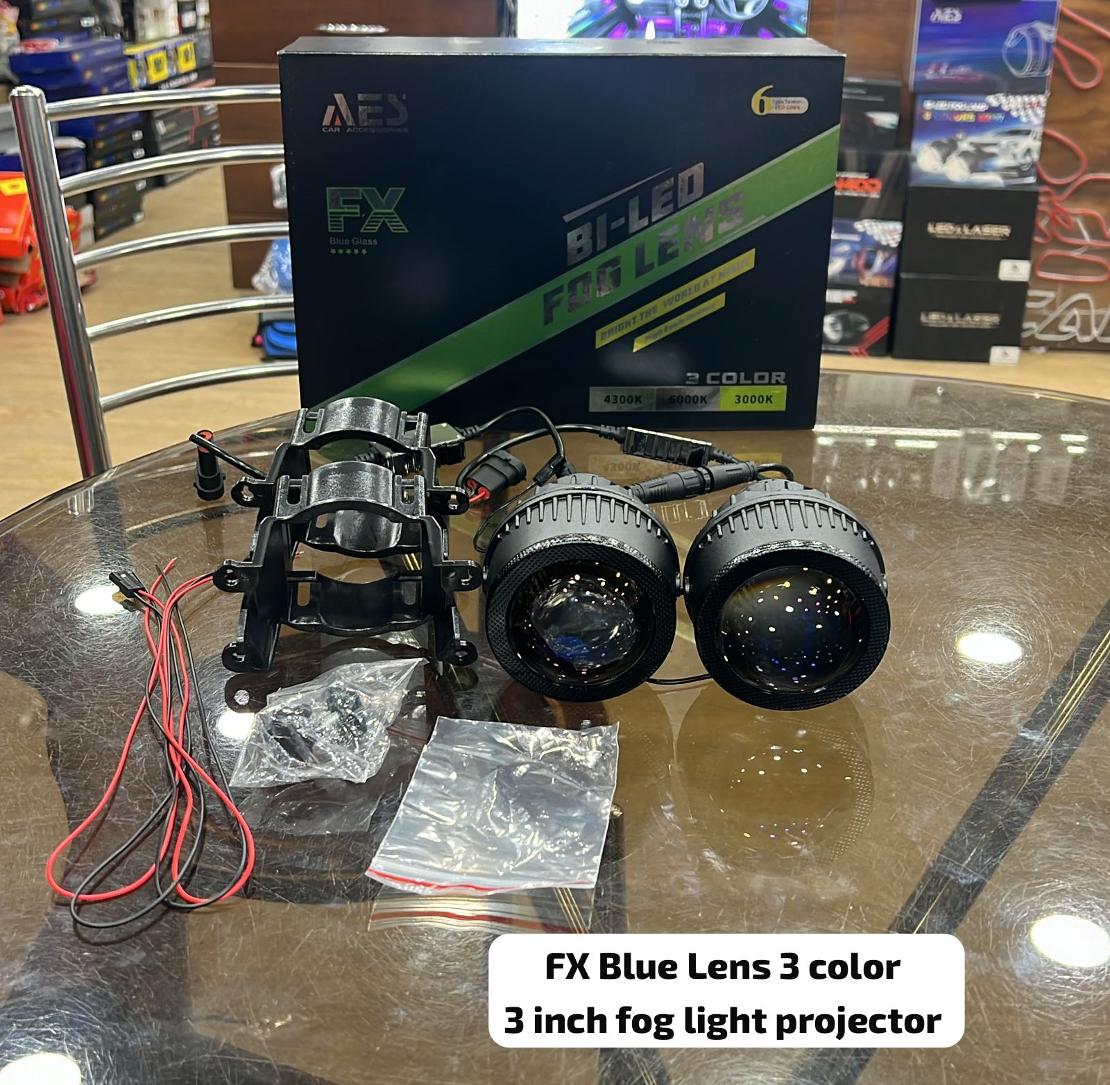 AES Fx Plain Lens Car Projector Fog Light- 3 inch