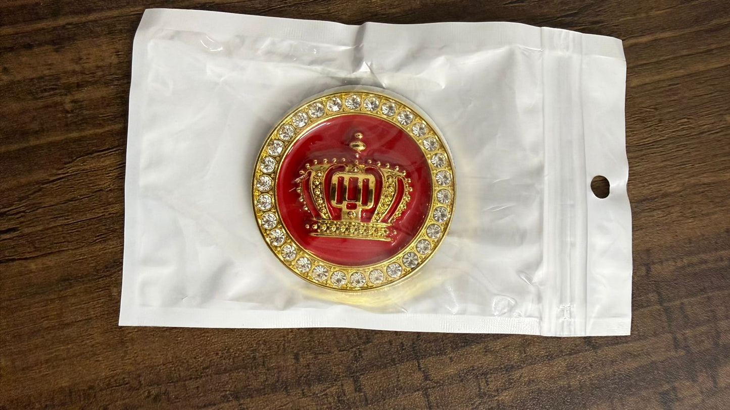 Luxury King Crown Car Sticker with Crystal Rhinestones | 3D Royal Emblem Badge | Size L-2,B-2 cm