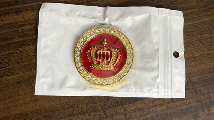Luxury King Crown Car Sticker with Crystal Rhinestones | 3D Royal Emblem Badge | Size L-2,B-2 cm