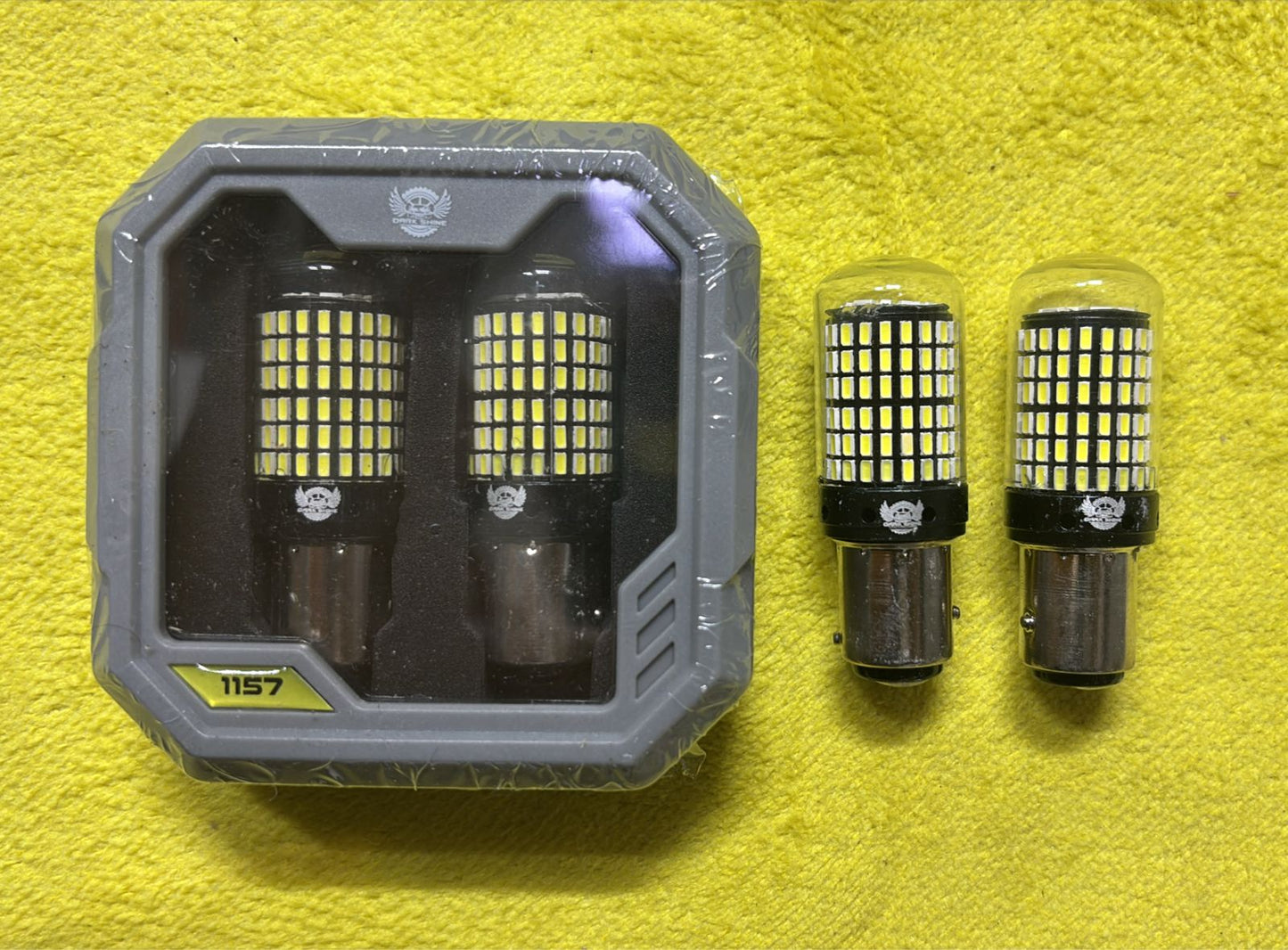 CAROXYGEN 2800Lumen 3014 Chipset 144SMD 1157 Led Bulb Front Rear Turn Signal Bulb and Canbus Error Free Led Turn Signal Light Bulb White, (Pack of 2, Dual Pin)