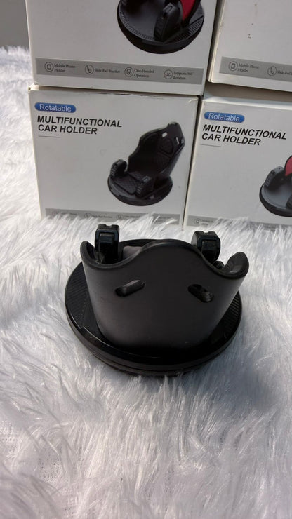 Rotatable Multifunctional Car Mobile Holder | 360° Adjustable Dashboard Phone Stand | Universal Smartphone Mount for Car Size-79x90x76mm