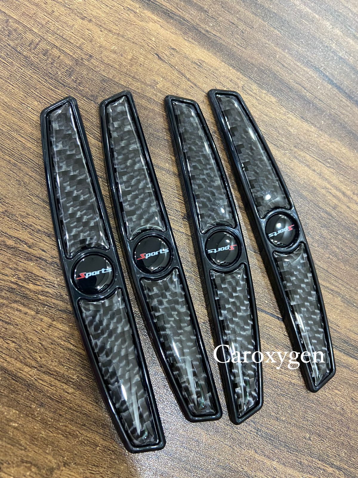 4 Pcs Black Carbon Reflective car Door Guard