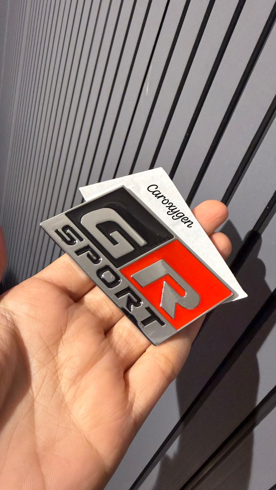 Chrome Plated 3D Car Logo Sticker GR SPORT  | Emblem Decals for Car Accessories. Compatible with Toyota. (Pack of 1)