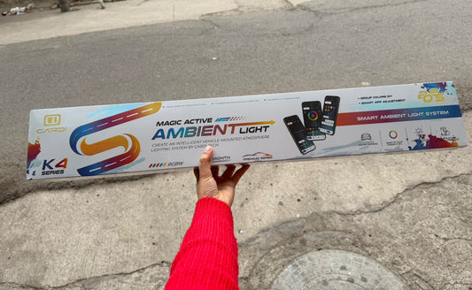 Cardi k4 Series (Without Voice Control) - All Car LED Atmosphere Ambient Lighting Kit Interior Strip Light 16 Million Colors 5in1 with 6 Meters Fiber Optic Multicolor RGB Wireless Bluetooth APP Remote Control