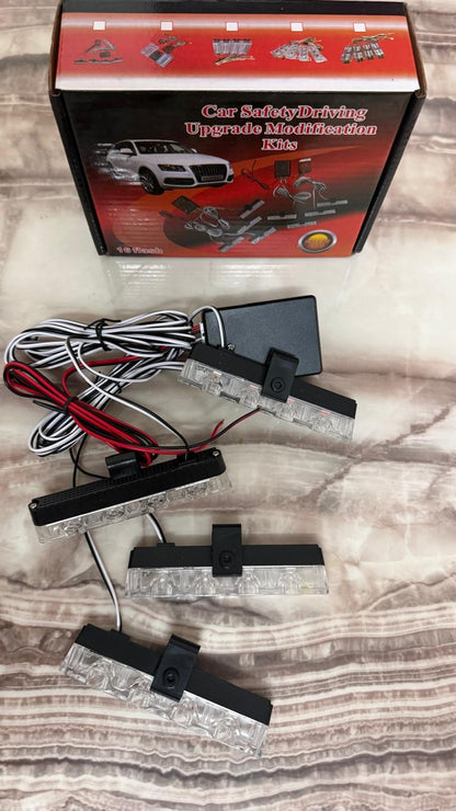 Caroxygen 4X4 Car Grill Red & Blue  DRL Police Flasher Warning Light