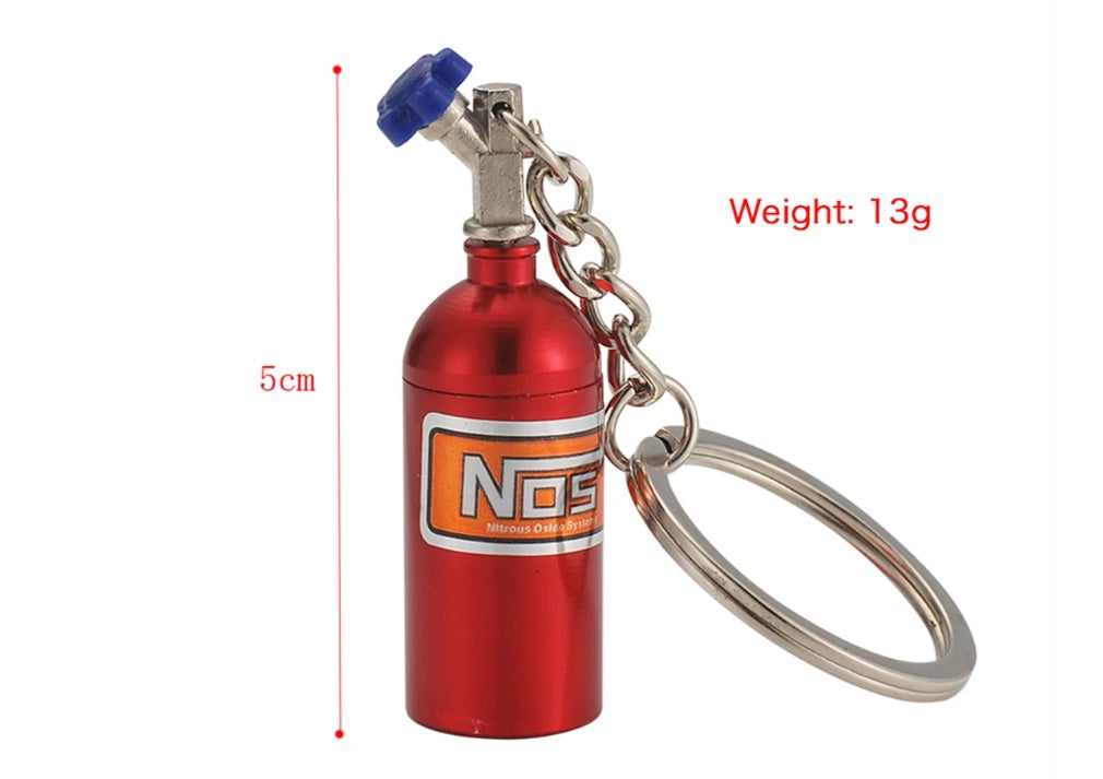 Nos Tank Blue Car Part Stainless Steel Keychain Car Enthusiast Metal For Gifting With Key Ring Anti-Rust (Pack Of 1)