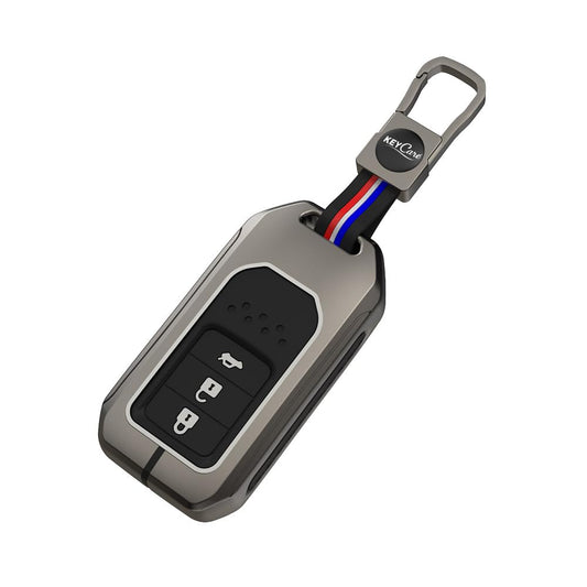 Caroxygen Metal Silicon Key Cover Compatible with Honda City, Civic, ,Elevate, Jazz, Amaze, CR-V, WR-V, 3 Button Smart Key