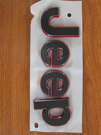 Jeep Letters Sticker for Car | ABS Plastic 3D Emblem Logo Badge | Self Adhesive Waterproof Car Decal for Bonnet, Tailgate & Side | Premium Gloss Finish (Black)