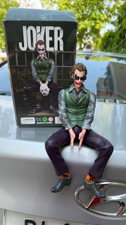 25 cm- Joker-Style Dashboard Bobblehead | Car Interior Decorative Figurine | High-Detail Action Figure for Desk, Home & Car Dashboard | Anti-Slip Base | Perfect Gift for Superhero & Movie Fans