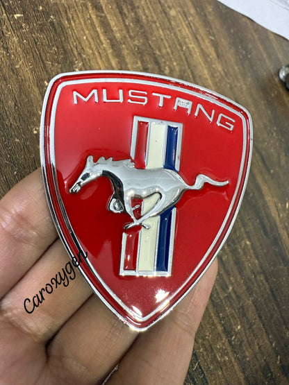 Caroxygen 3D Premium Car Side Rear Trunk Emblem Logo Badge Decals (Design: Mustang Horse) (Red Mustang Sticker)(Black Mustang Sticker)